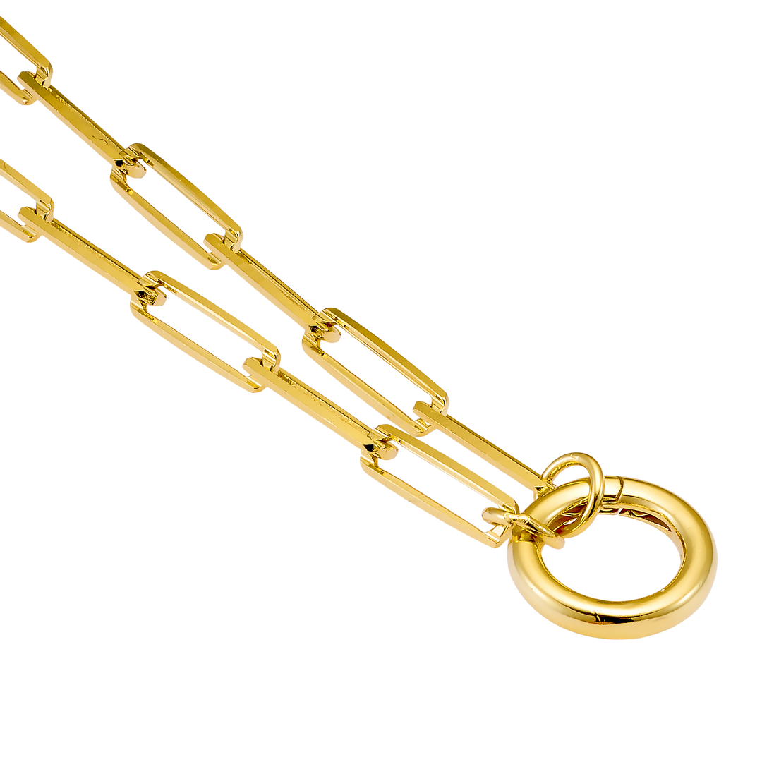 Charmed 14k Gold Vermeil Paper Clip 'O' Link Necklace 50cm
