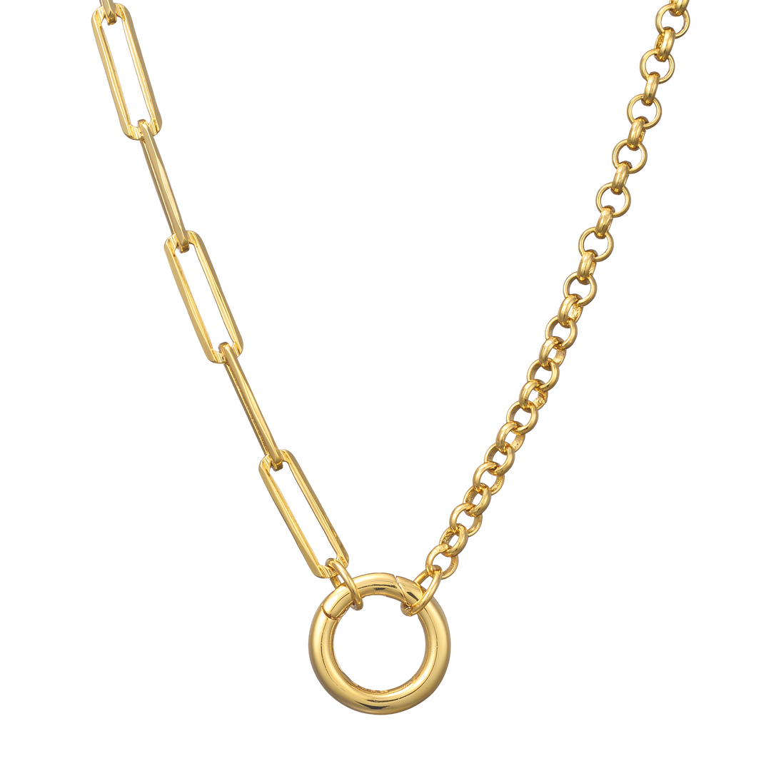 Charmed 14k Gold Vermeil Multi Chain 'O' Link Necklace 50cm