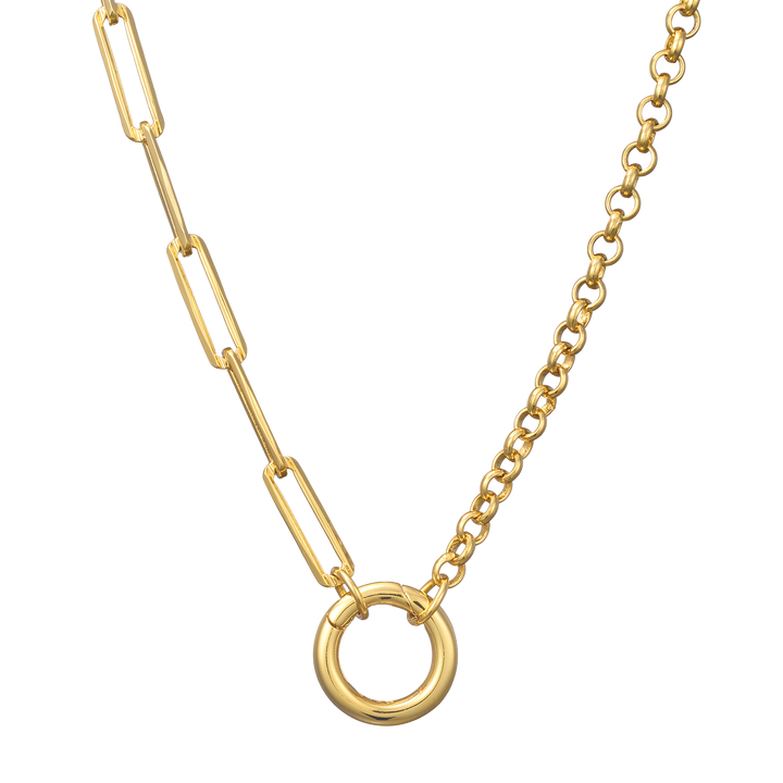 Charmed 14k Gold Vermeil Multi Chain 'O' Link Necklace 50cm