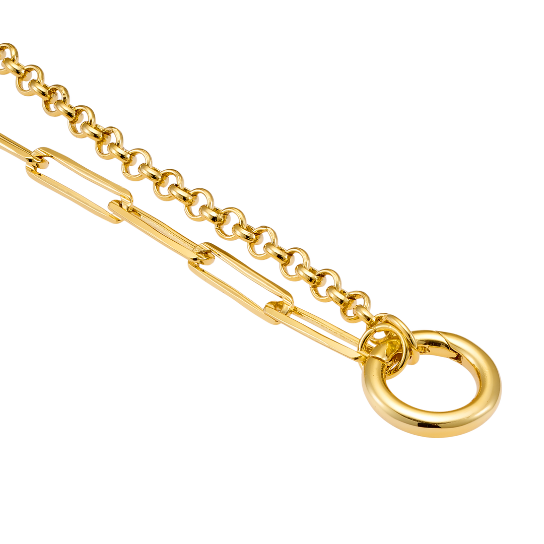 Charmed 14k Gold Vermeil Multi Chain 'O' Link Necklace 50cm