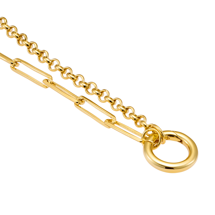 Charmed 14k Gold Vermeil Multi Chain 'O' Link Necklace 50cm