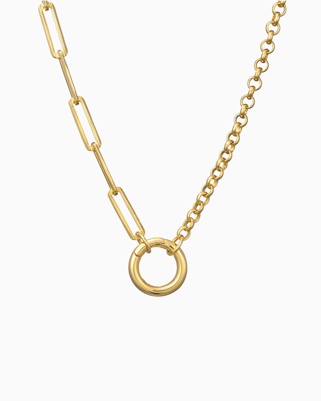 Charmed 14k Gold Vermeil Multi Chain 'O' Link Necklace 50cm