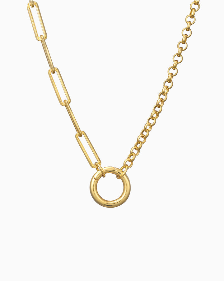 Charmed 14k Gold Vermeil Multi Chain 'O' Link Necklace 50cm