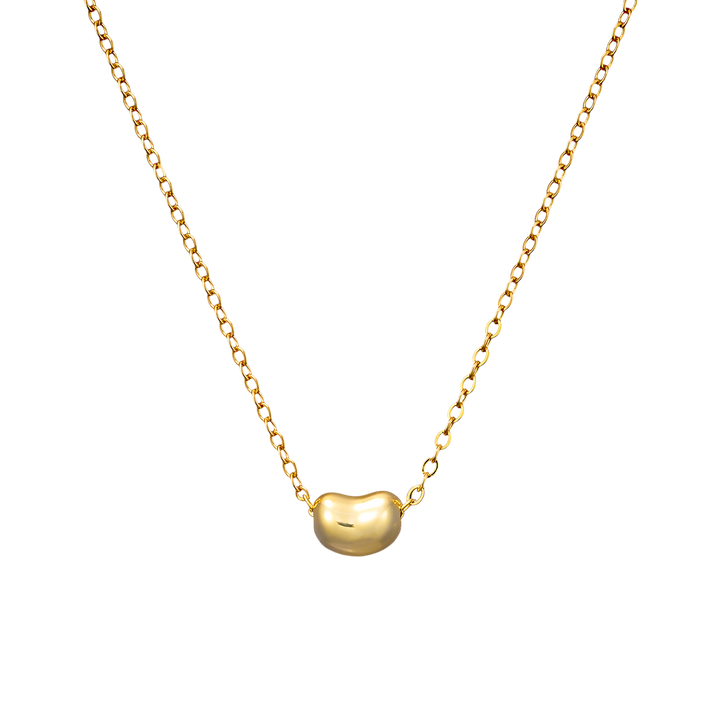 Lustre 14k Gold Vermeil Plain Bean Necklace