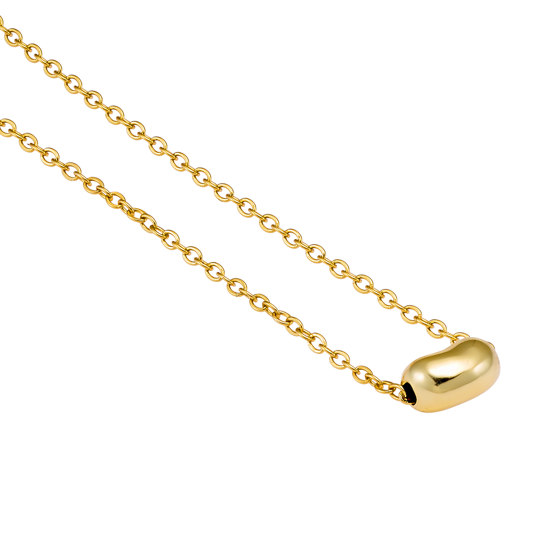 Lustre 14k Gold Vermeil Plain Bean Necklace
