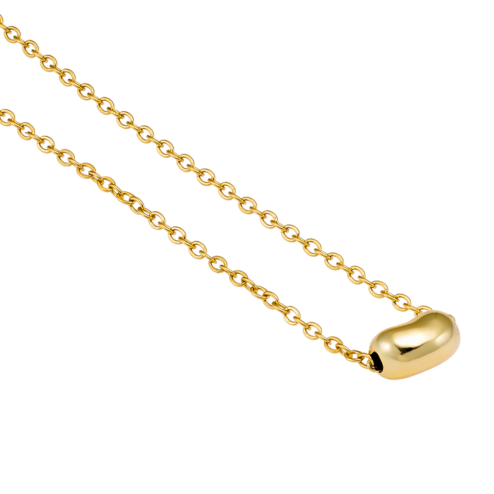 Lustre 14k Gold Vermeil Plain Bean Necklace