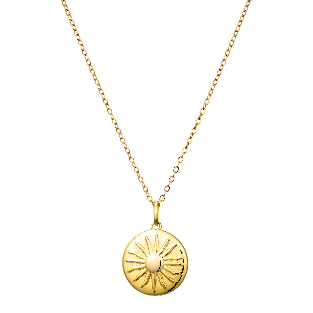 Lustre 14k Gold Vermeil Medallion Sun Necklace