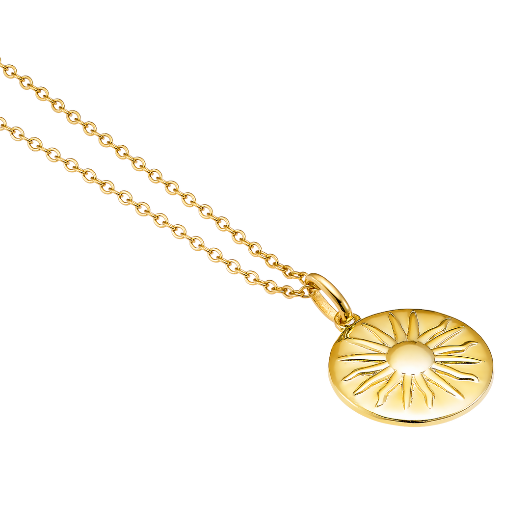 Lustre 14k Gold Vermeil Medallion Sun Necklace