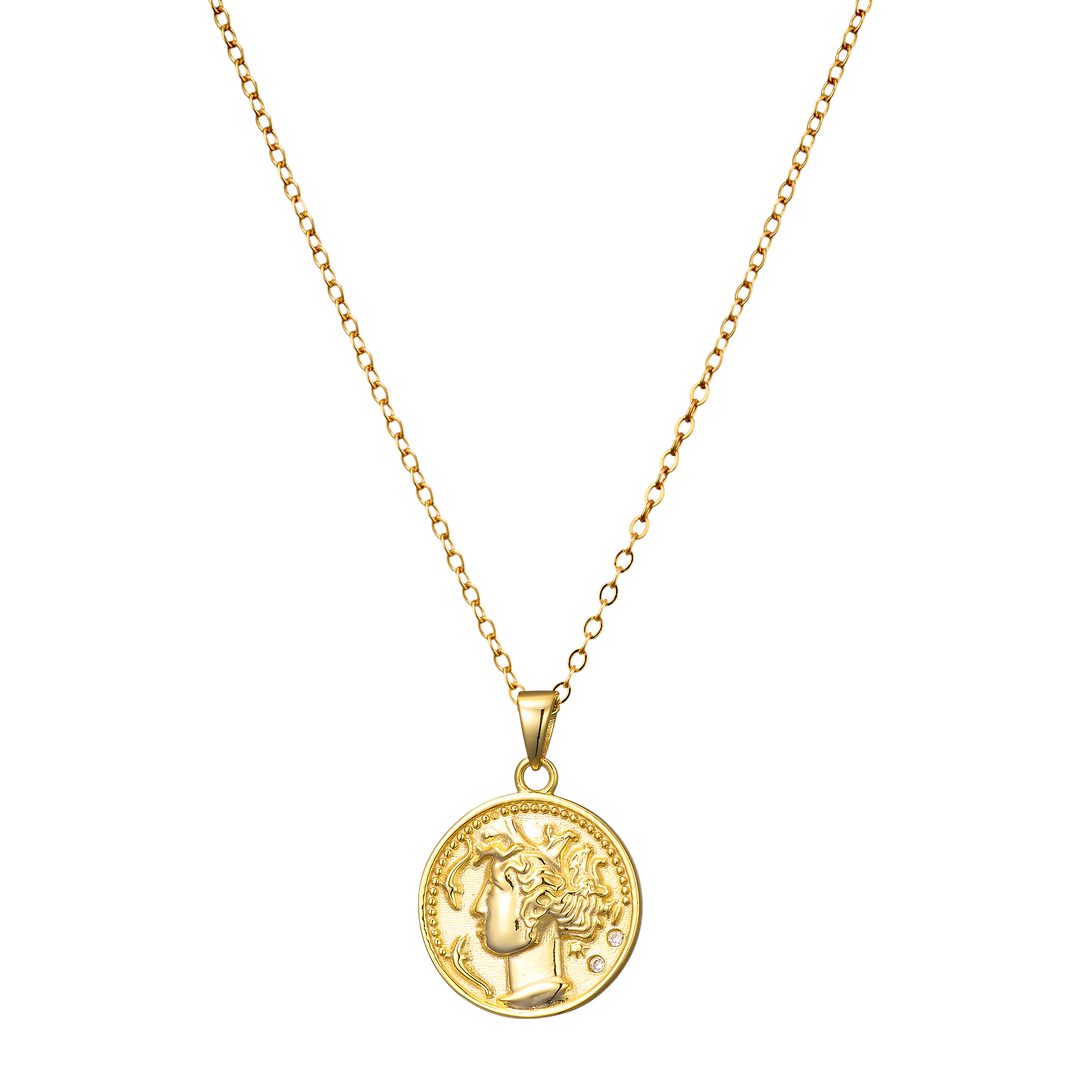 Lustre 14k Gold Vermeil Medallion Empire Necklace