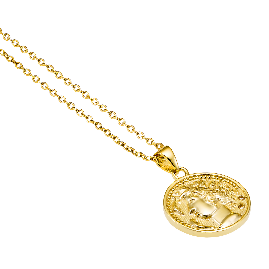 Lustre 14k Gold Vermeil Medallion Empire Necklace
