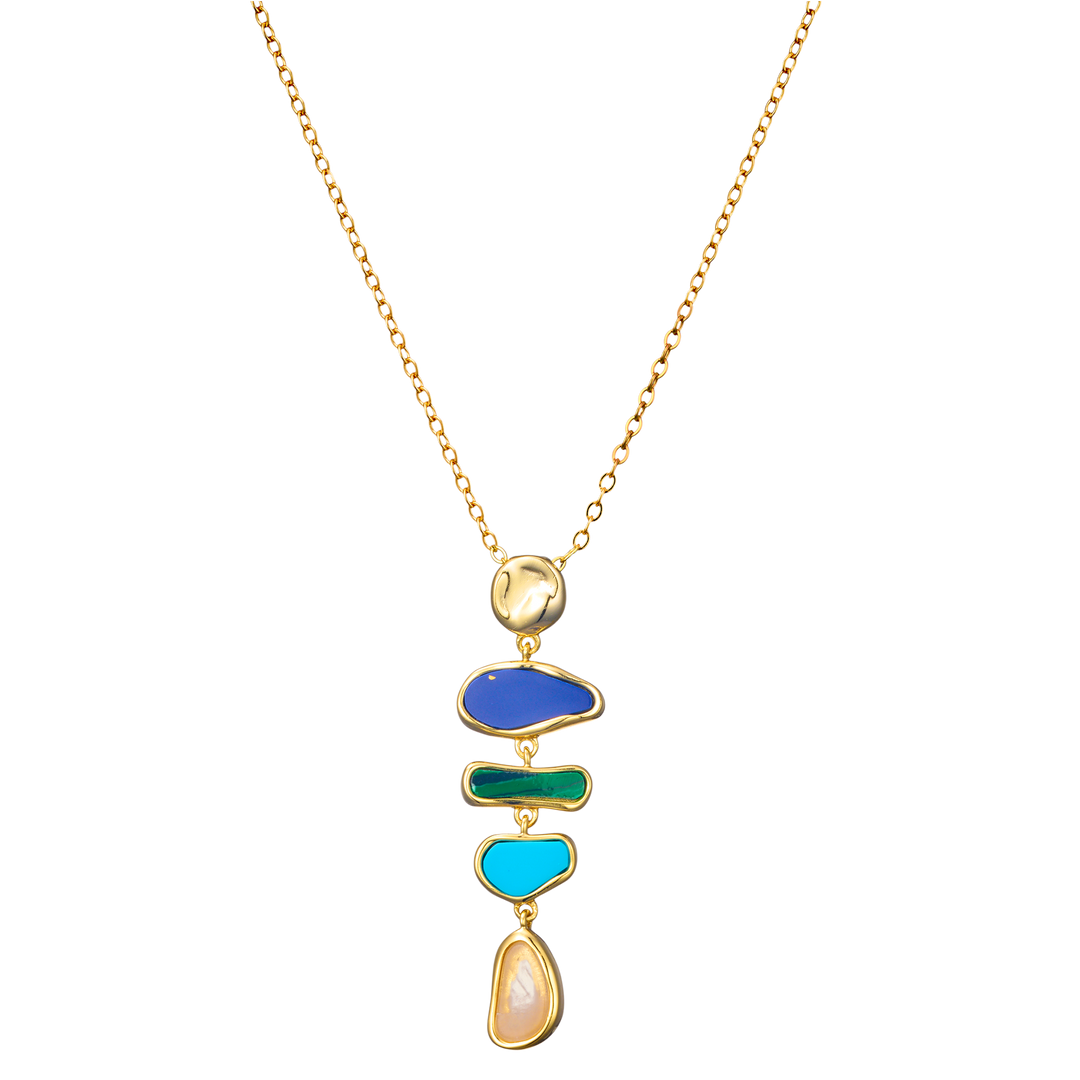 Prism 14k Gold Vermeil Multistone Drop Necklace