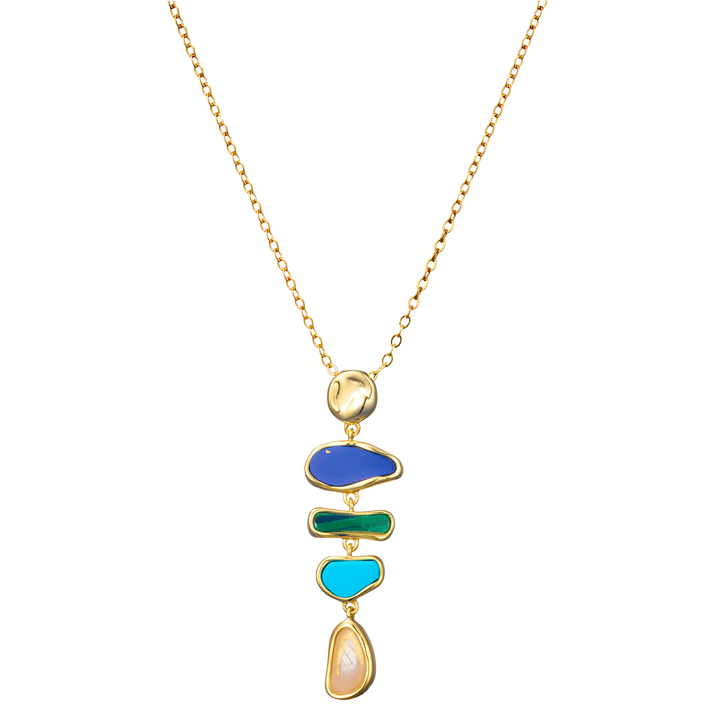Prism 14k Gold Vermeil Multistone Drop Necklace