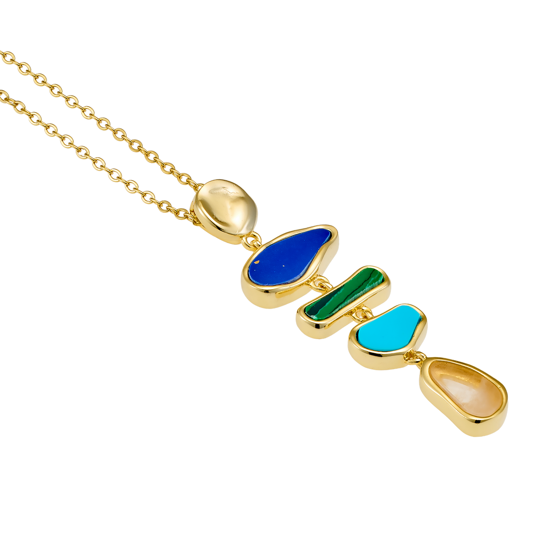 Prism 14k Gold Vermeil Multistone Drop Necklace