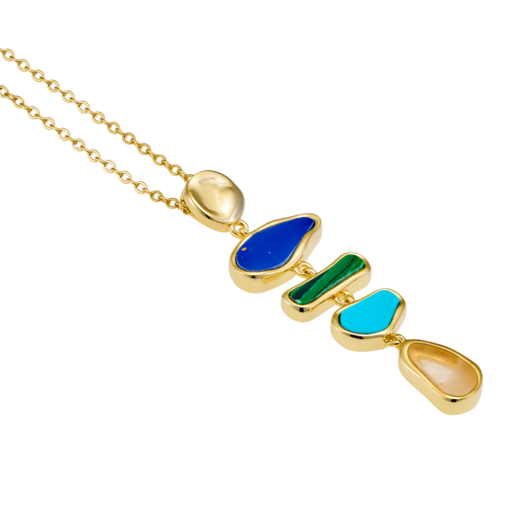 Prism 14k Gold Vermeil Multistone Drop Necklace