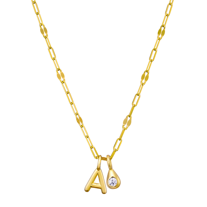 Imprint 14K Gold Vermeil Initial Cubic Zirconia Necklace
