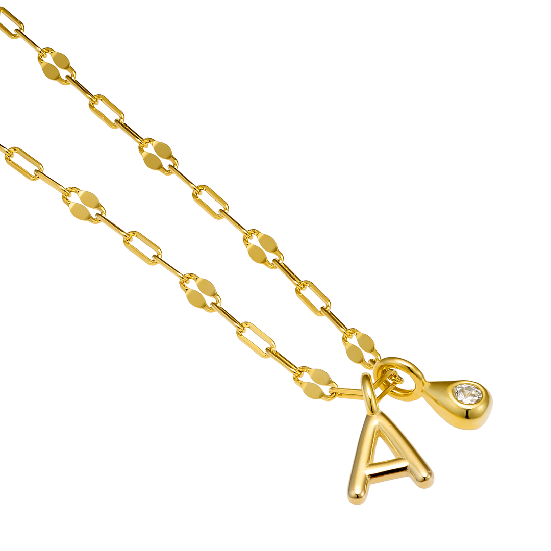 Imprint 14K Gold Vermeil Initial Cubic Zirconia Necklace