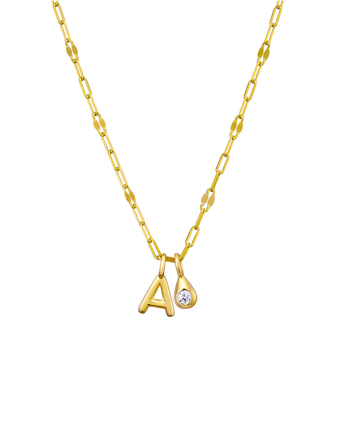 Imprint 14K Gold Vermeil Initial Cubic Zirconia Necklace