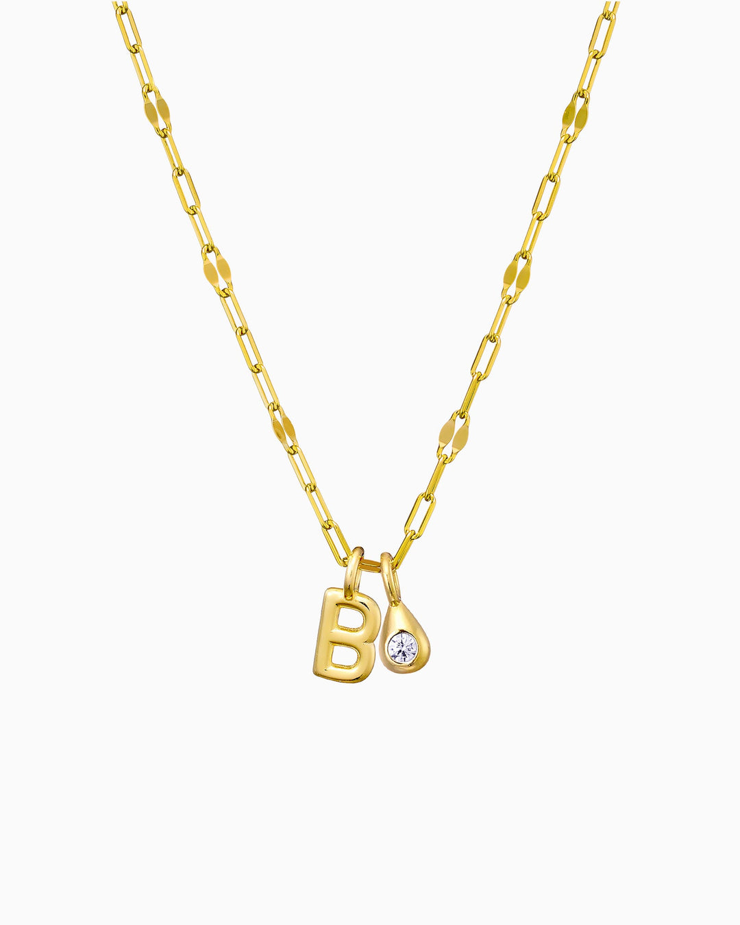 Imprint 14K Gold Vermeil B Initial Cubic Zirconia Necklace