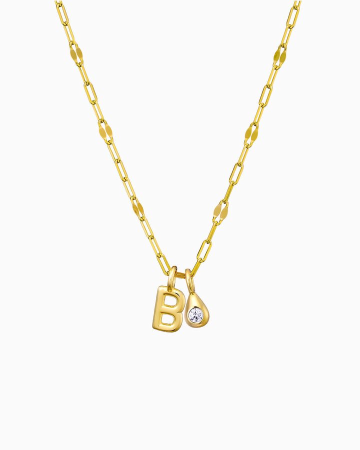 Imprint 14K Gold Vermeil B Initial Cubic Zirconia Necklace