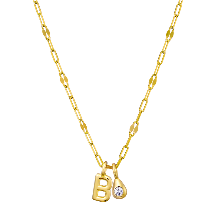 Imprint 14K Gold Vermeil Initial Cubic Zirconia Necklace