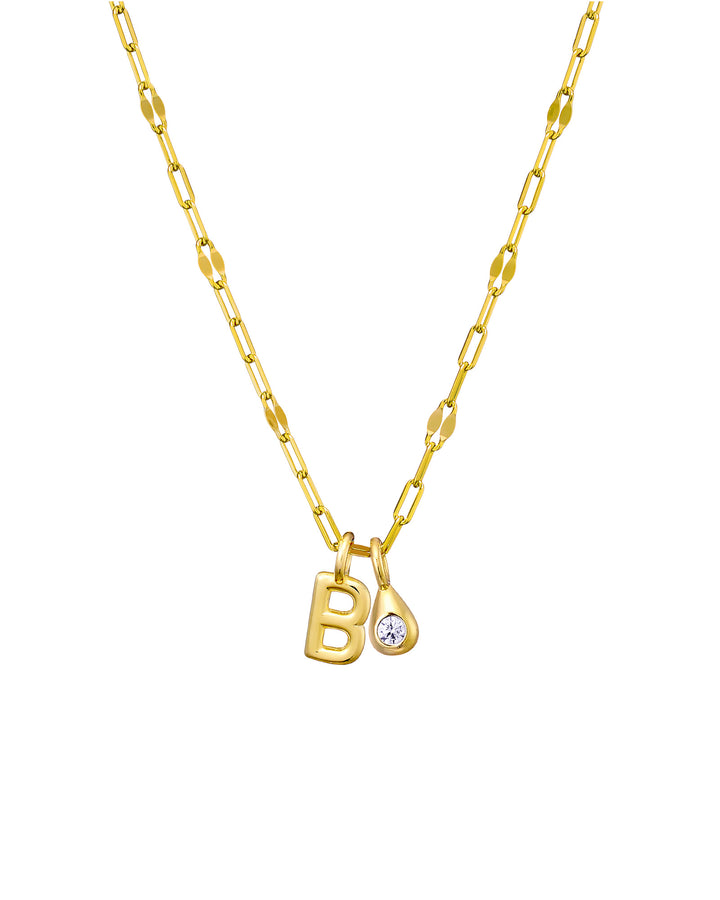 Imprint 14K Gold Vermeil Initial Cubic Zirconia Necklace