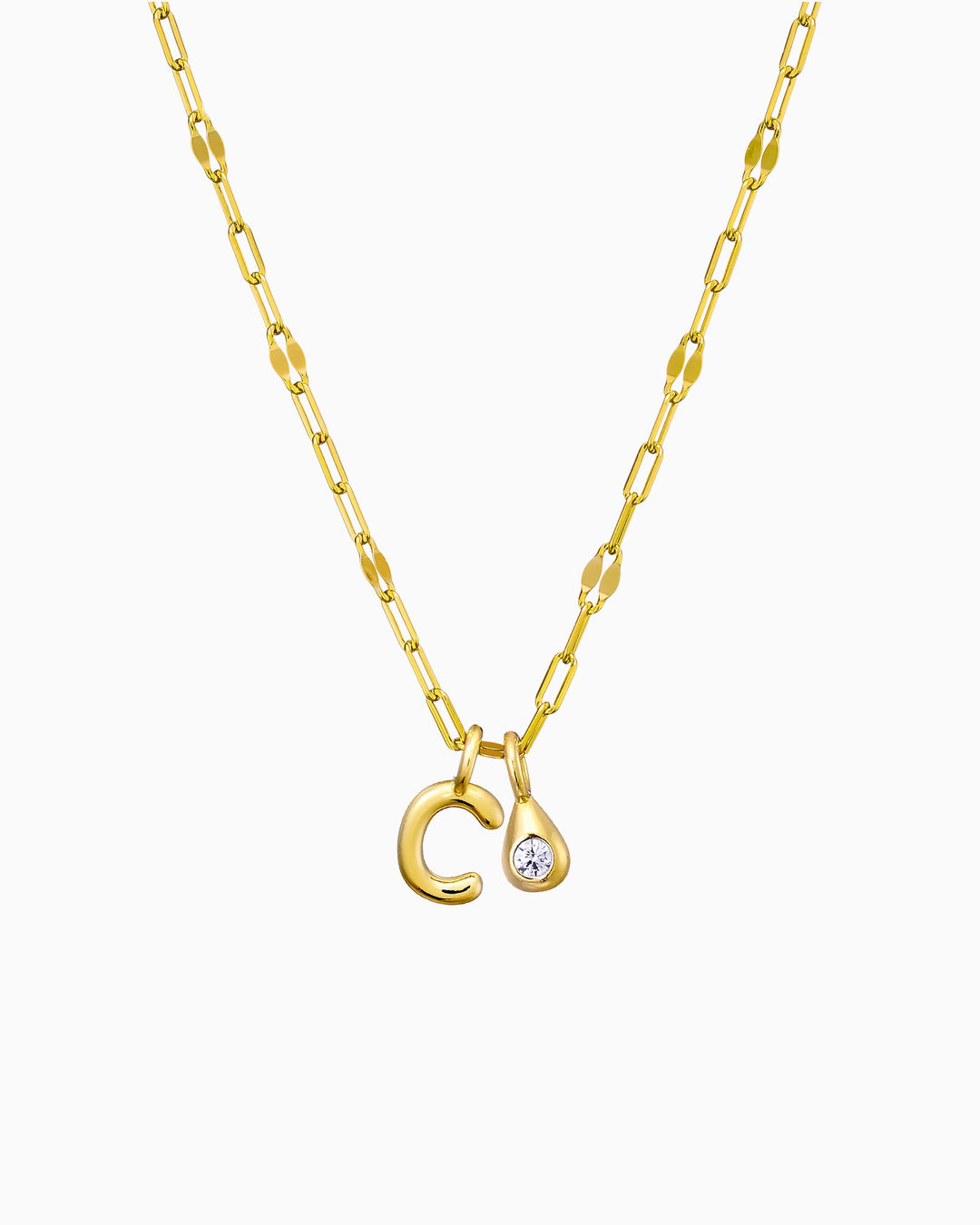 Imprint 14K Gold Vermeil C Initial Cubic Zirconia Necklace