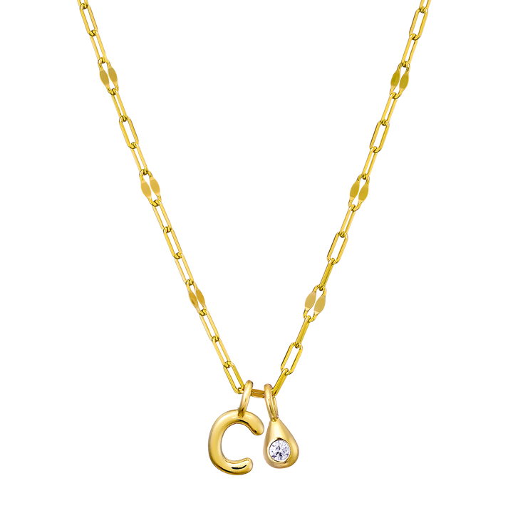 Imprint 14K Gold Vermeil Initial Cubic Zirconia Necklace
