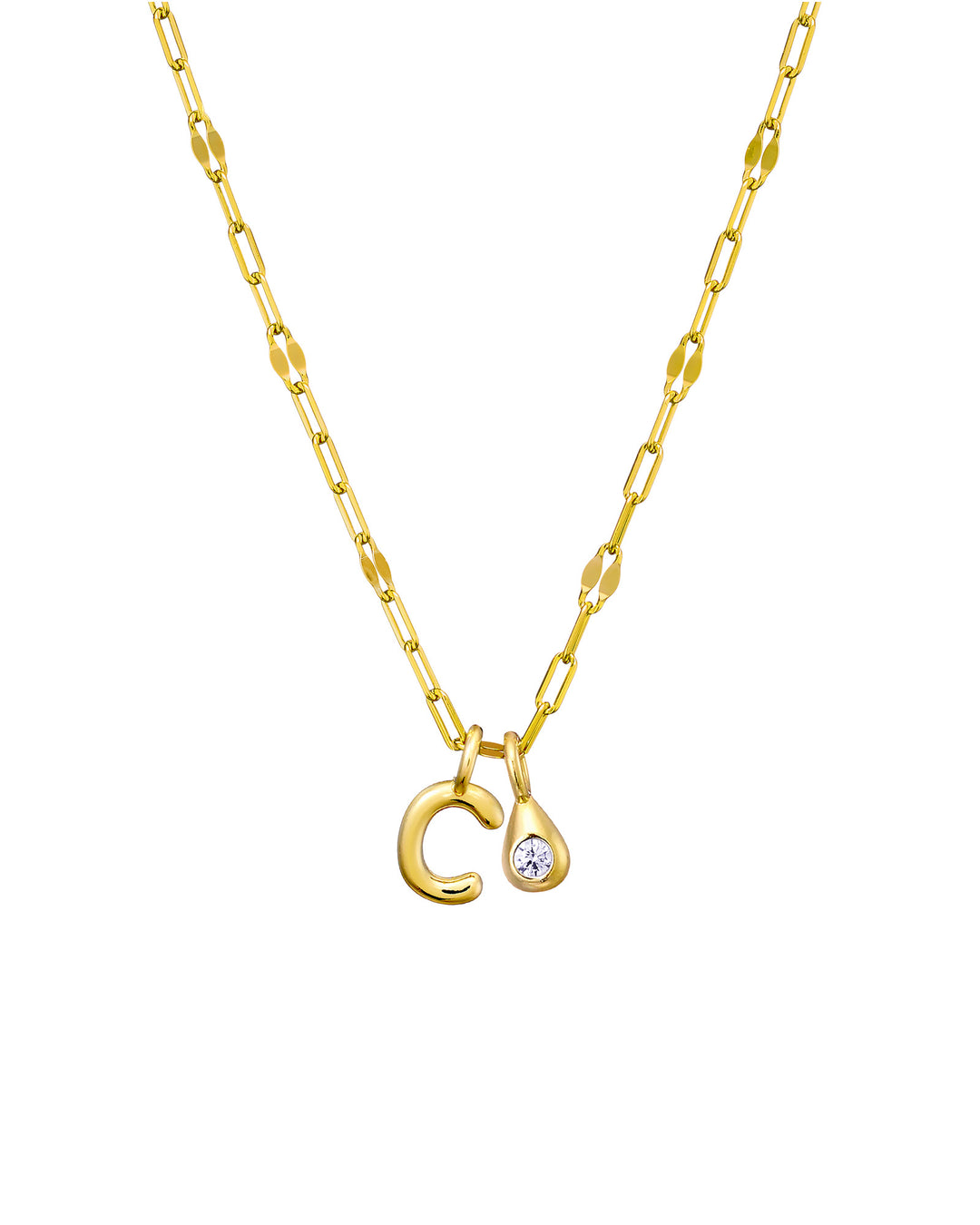 Imprint 14K Gold Vermeil Initial Cubic Zirconia Necklace