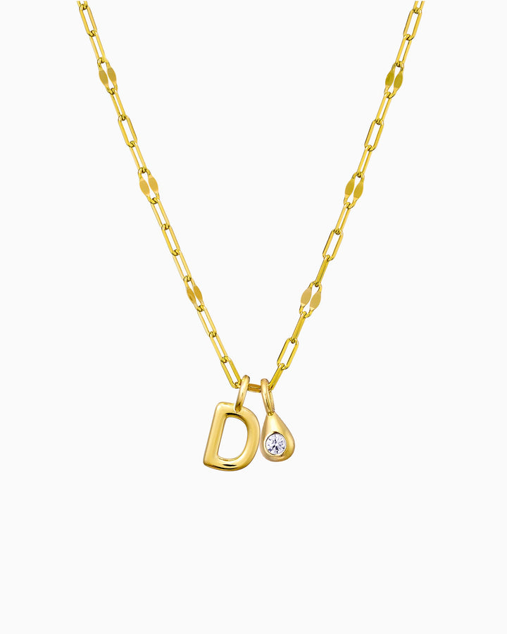 Imprint 14K Gold Vermeil D Initial Cubic Zirconia Necklace