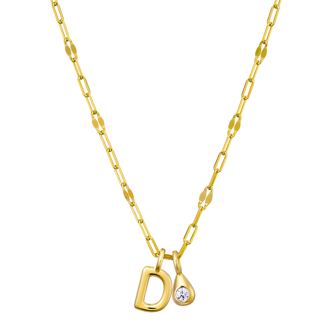 Imprint 14K Gold Vermeil Initial Cubic Zirconia Necklace