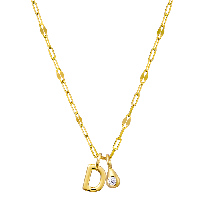 Imprint 14K Gold Vermeil Initial Cubic Zirconia Necklace