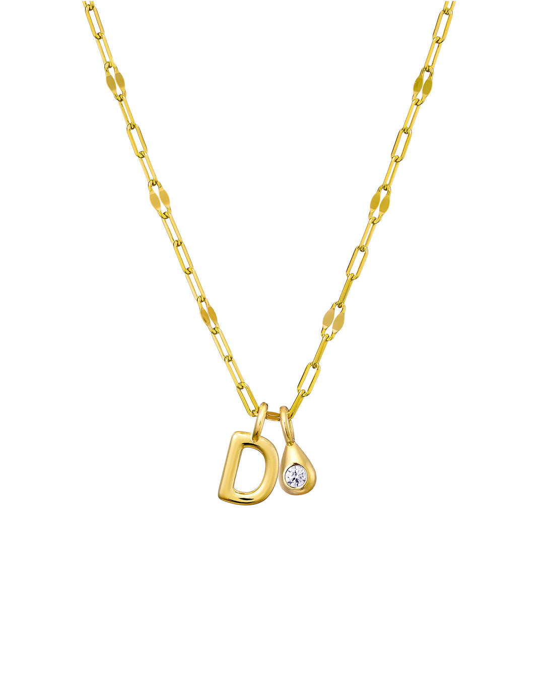 Imprint 14K Gold Vermeil Initial Cubic Zirconia Necklace