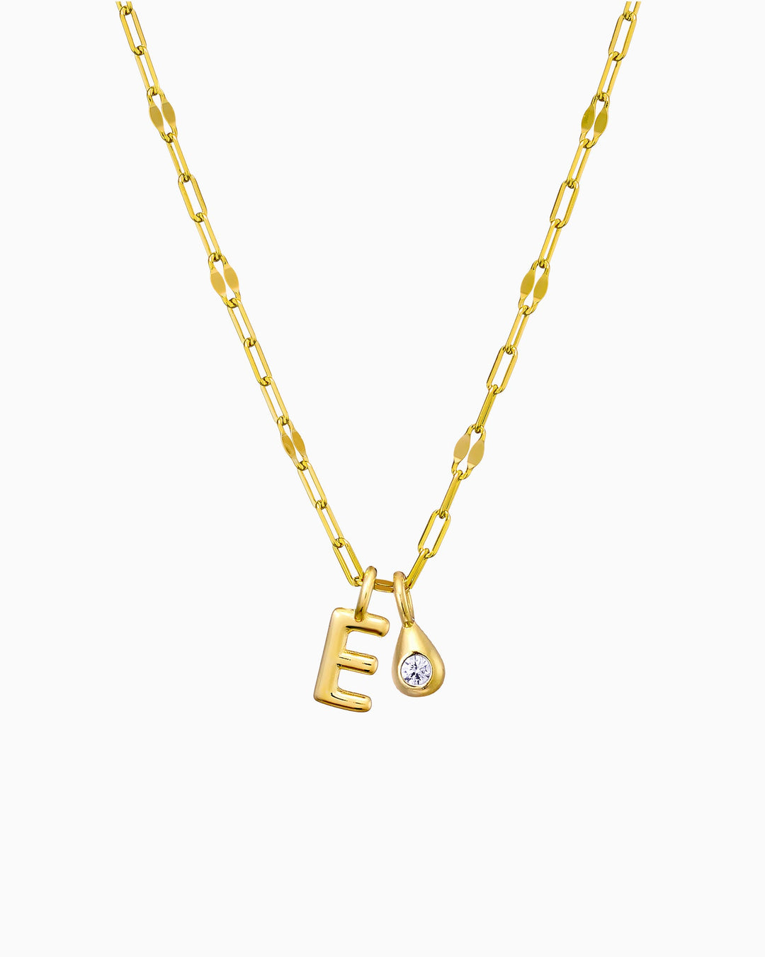 Imprint 14K Gold Vermeil E Initial Cubic Zirconia Necklace