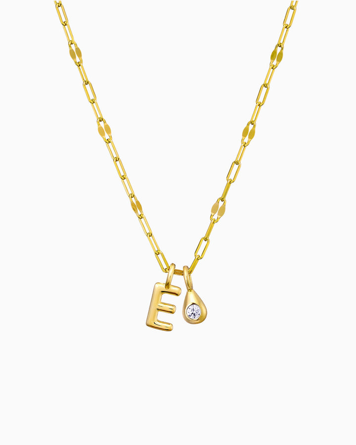 Imprint 14K Gold Vermeil E Initial Cubic Zirconia Necklace
