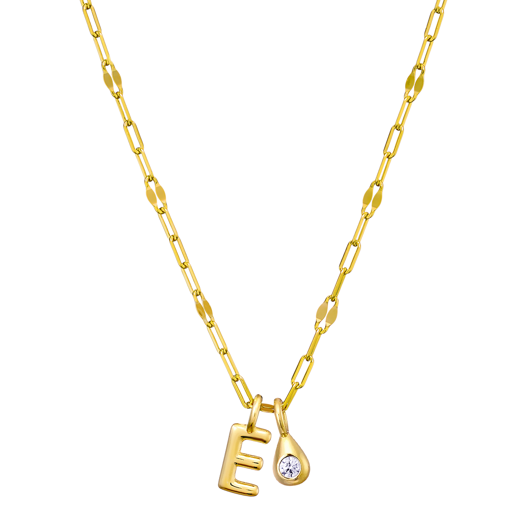 Imprint 14K Gold Vermeil Initial Cubic Zirconia Necklace