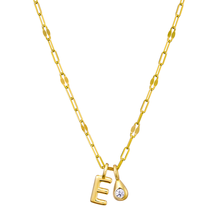 Imprint 14K Gold Vermeil Initial Cubic Zirconia Necklace
