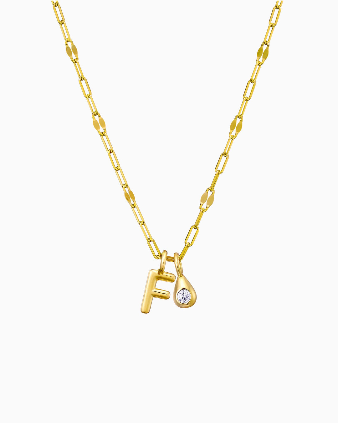 Imprint 14K Gold Vermeil F Initial Cubic Zirconia Necklace