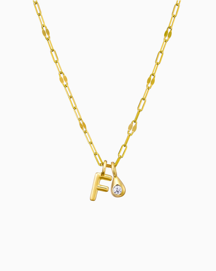 Imprint 14K Gold Vermeil F Initial Cubic Zirconia Necklace