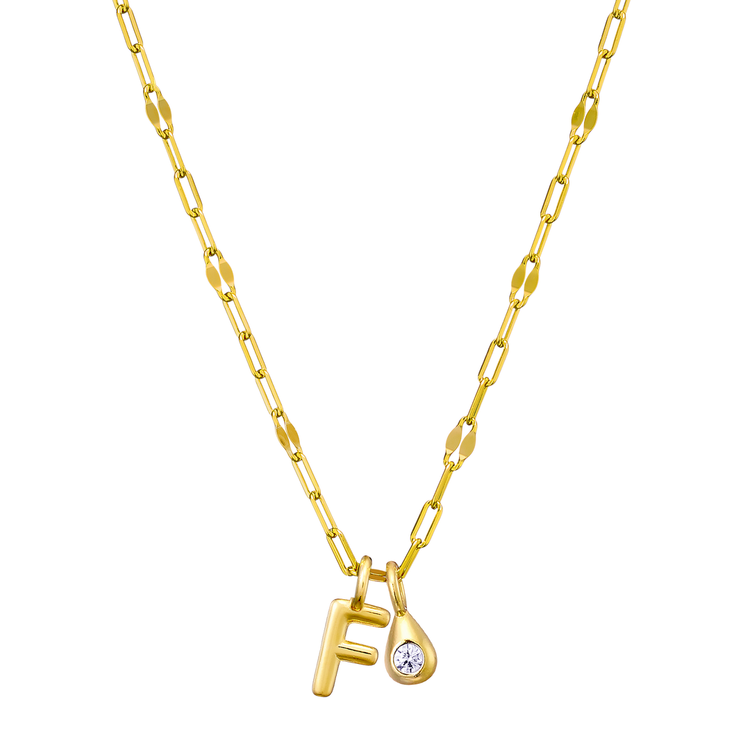 Imprint 14K Gold Vermeil Initial Cubic Zirconia Necklace