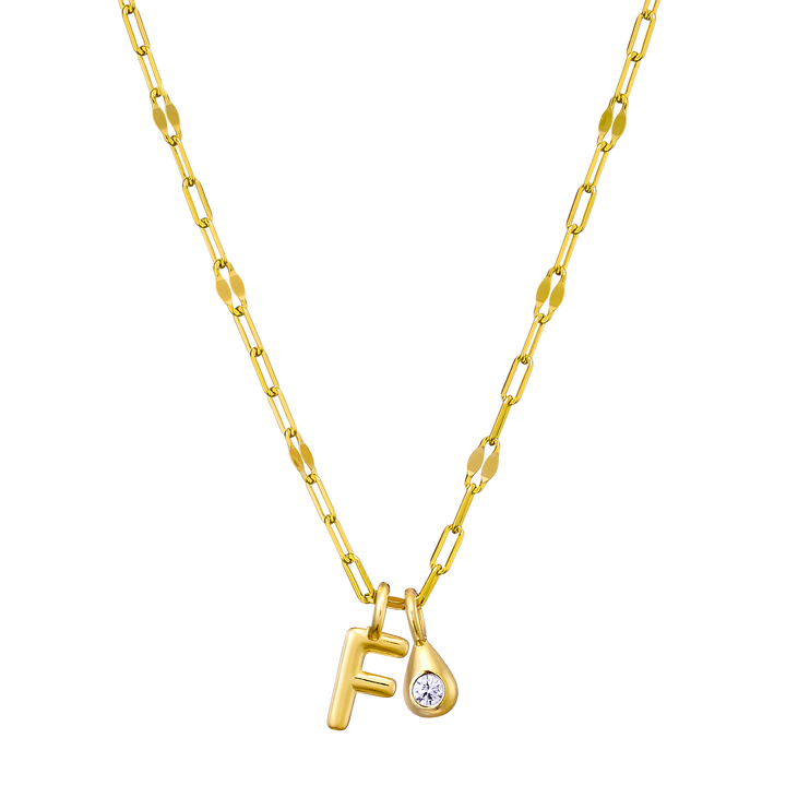 Imprint 14K Gold Vermeil Initial Cubic Zirconia Necklace