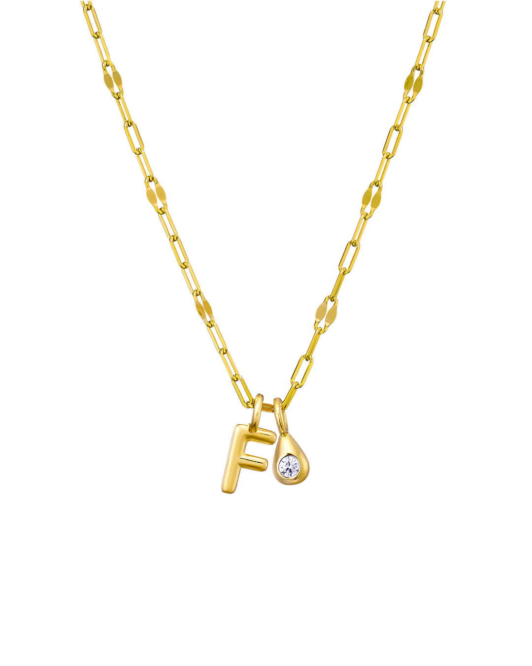 Imprint 14K Gold Vermeil Initial Cubic Zirconia Necklace