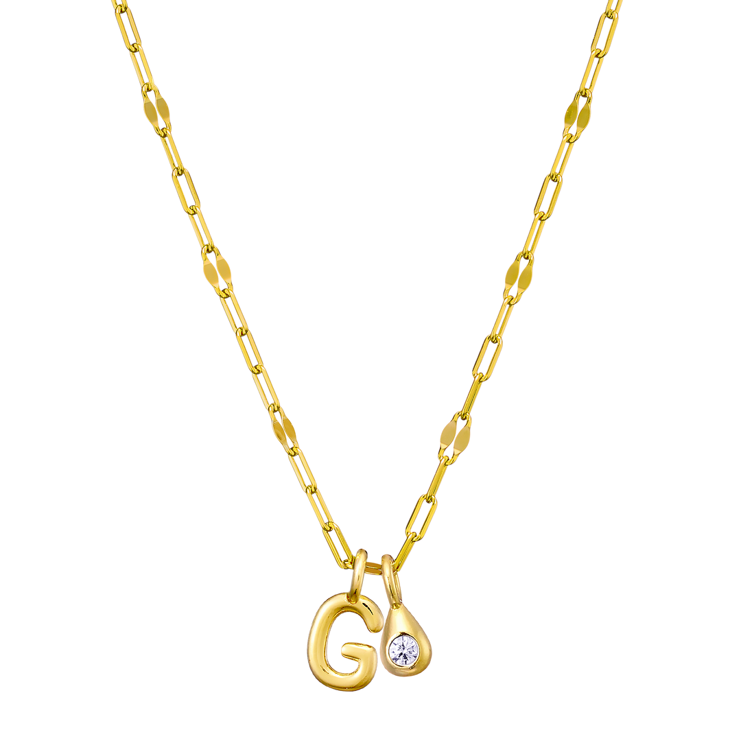 Imprint 14K Gold Vermeil Initial Cubic Zirconia Necklace