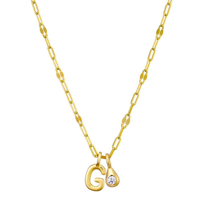 Imprint 14K Gold Vermeil Initial Cubic Zirconia Necklace