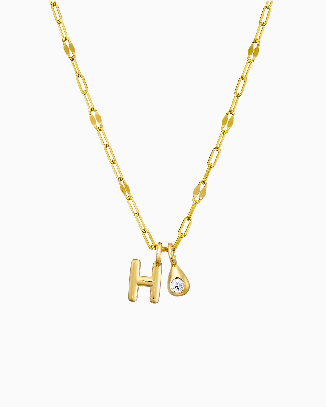 Imprint 14K Gold Vermeil H Initial Cubic Zirconia Necklace