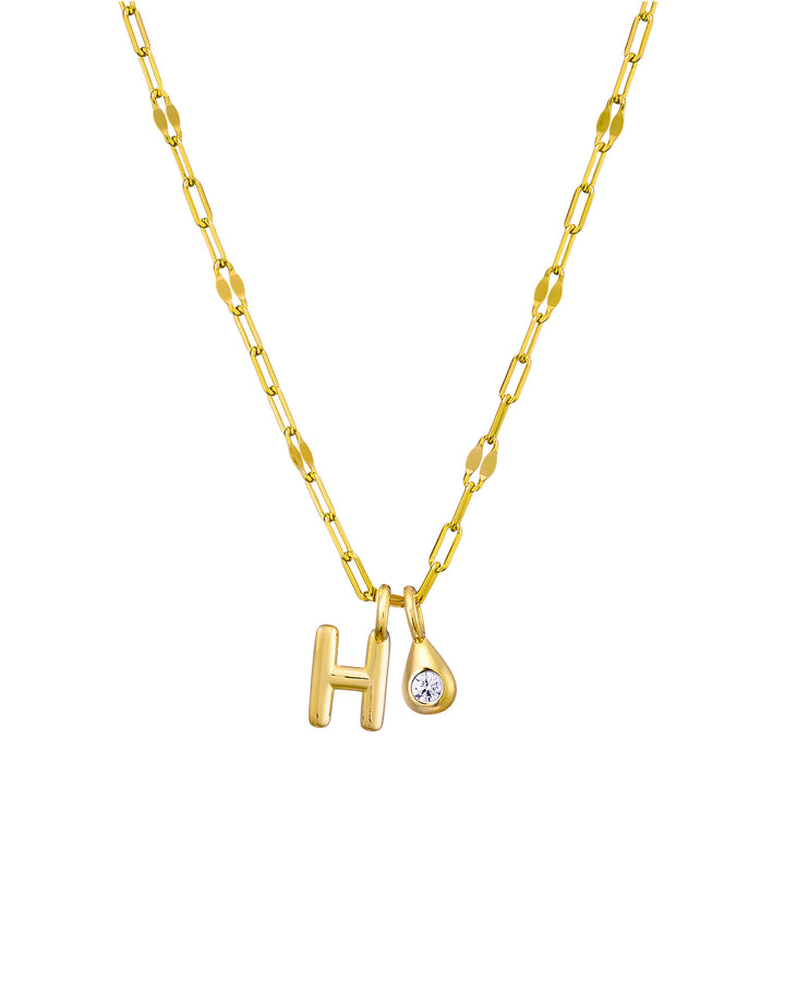 Imprint 14K Gold Vermeil Initial Cubic Zirconia Necklace