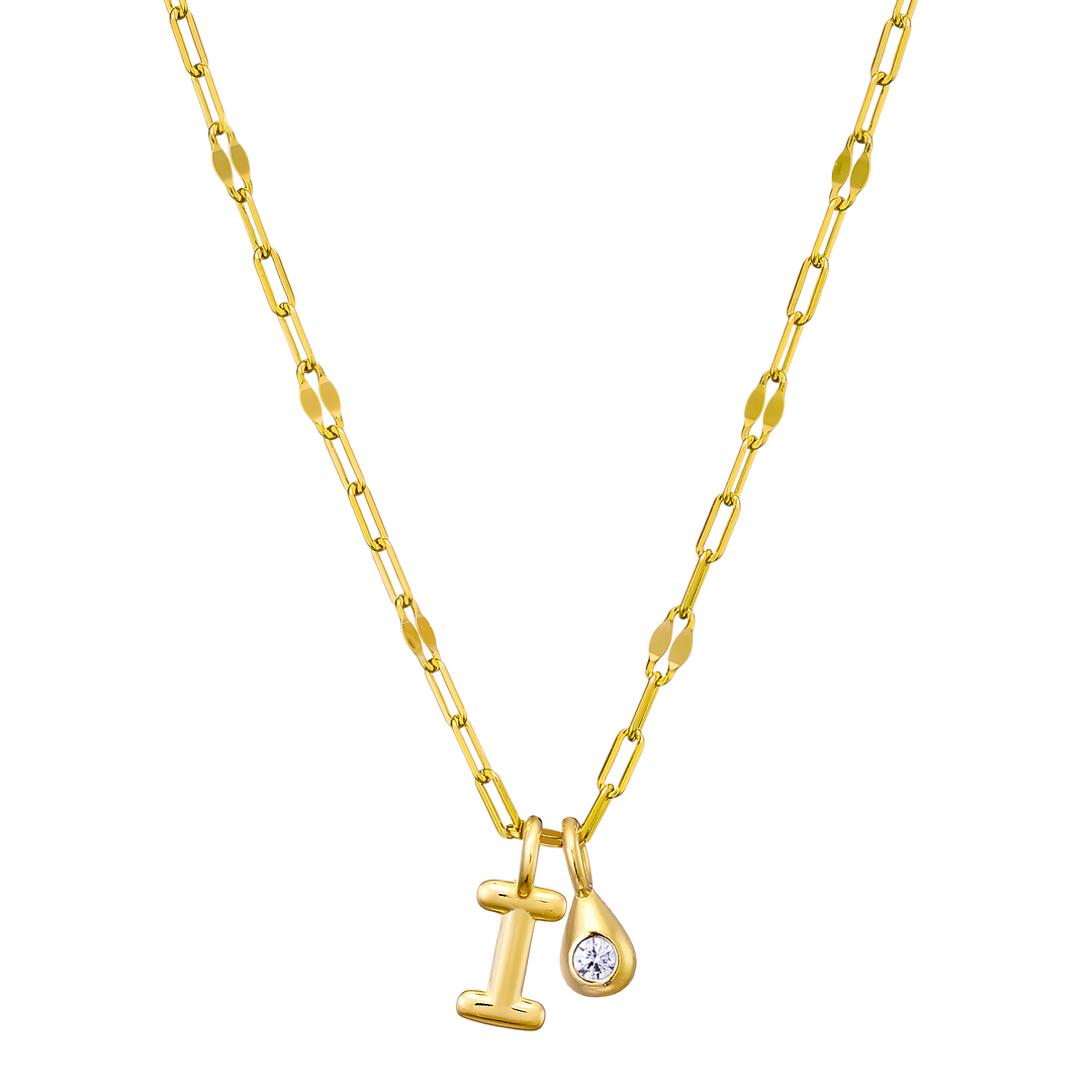 Imprint 14K Gold Vermeil Initial Cubic Zirconia Necklace