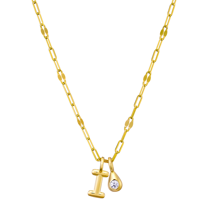 Imprint 14K Gold Vermeil Initial Cubic Zirconia Necklace