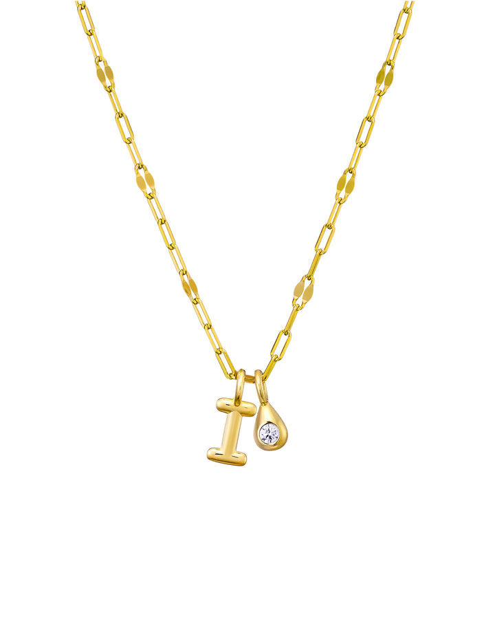 Imprint 14K Gold Vermeil Initial Cubic Zirconia Necklace