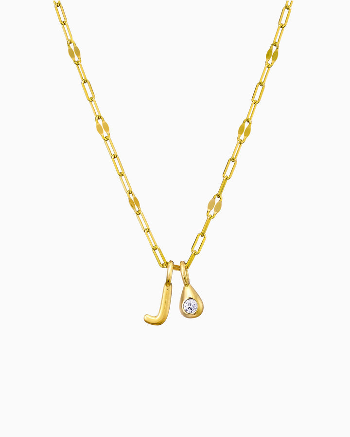 Imprint 14K Gold Vermeil J Initial Cubic Zirconia Necklace