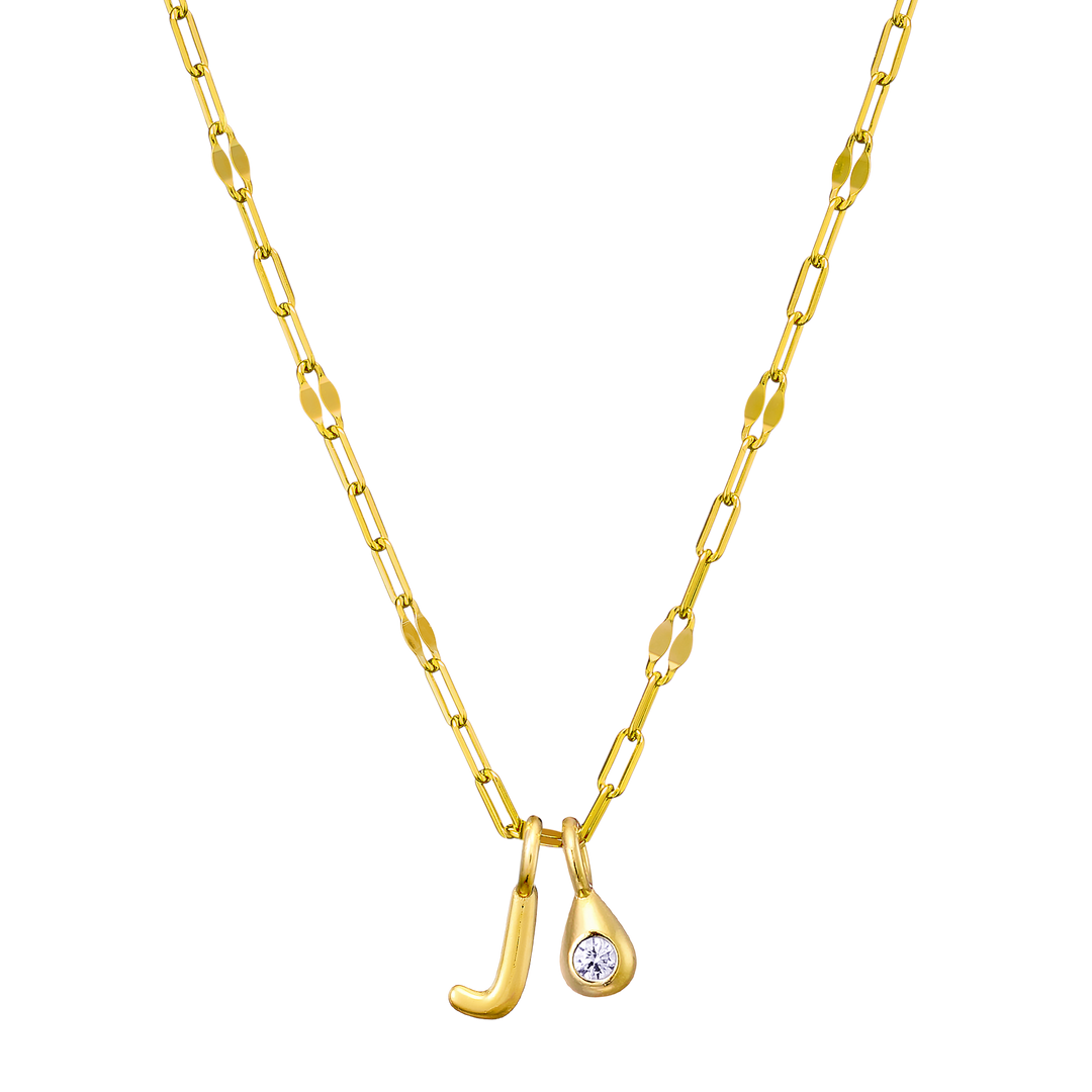 Imprint 14K Gold Vermeil Initial Cubic Zirconia Necklace